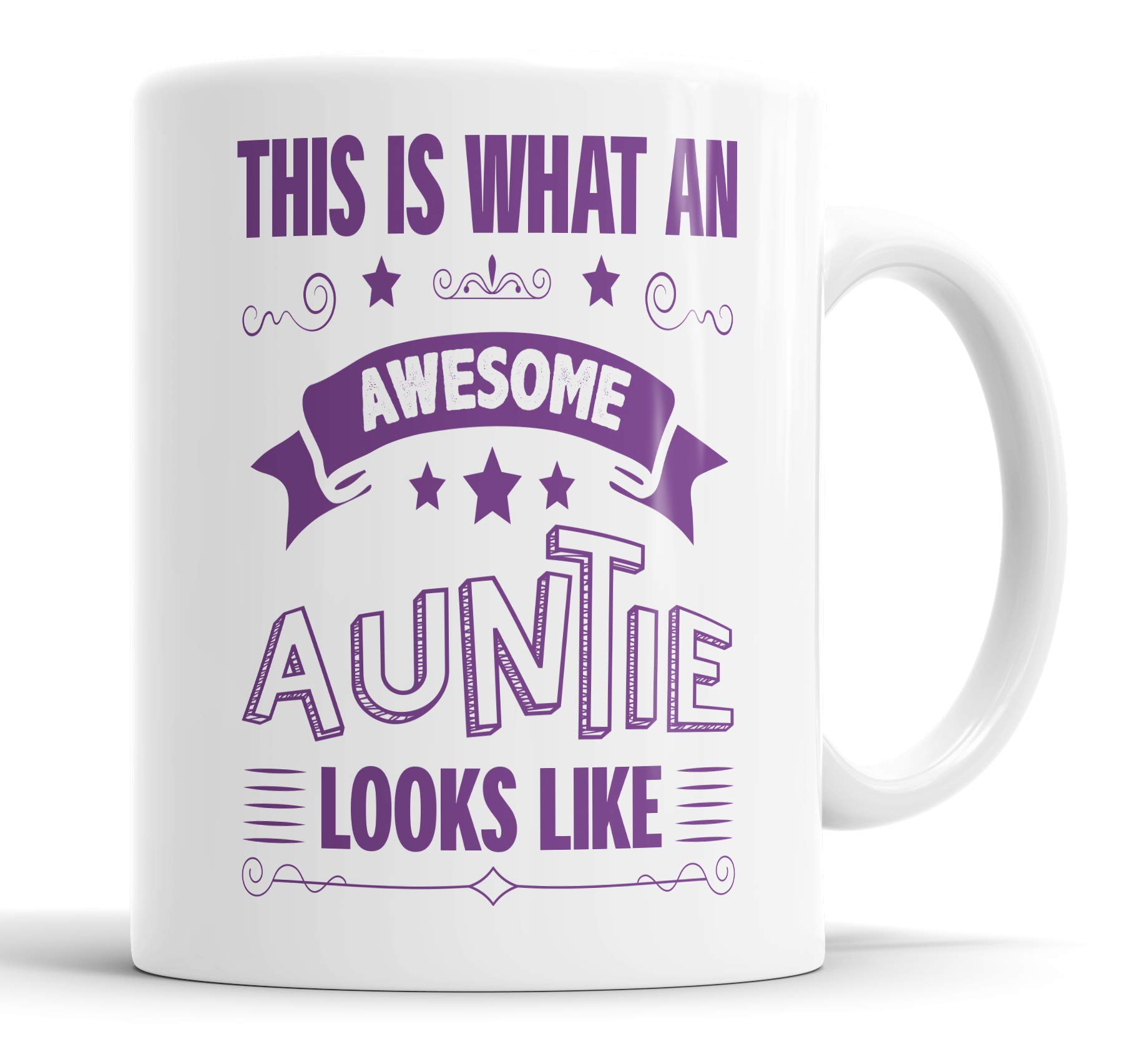 This is What an Awesome Auntie Looks Like Mug Humour, Joke, Leaving Present, Friend Gift Cup Birthday Christmas, Ceramic Mugs