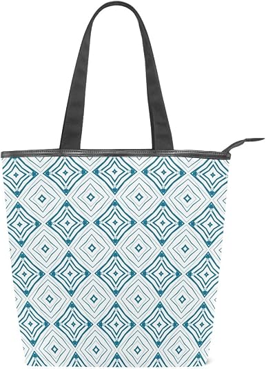Women's Handbags Art Graphic Diamond Pattern Tote Canvas Shoulder Bag