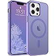 SUPFINE Magnetic for iPhone 13 Pro Case (Compatible with MagSafe) (Military Grade Drop Protection) Slim Translucent Matte Shockproof with Anti-Fingerprint Phone Case,Purple