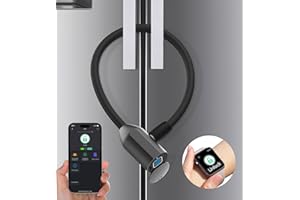 Fingerprint Refrigerator Lock, Anweller Baby Proofing Child Safety Fridge Lock for Adults, Keyless Electronic Digital Bluetooth Cable Lock for French Door Fridge, Outdoor Fence, Gate, Bike