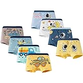 CHUNG Toddler Little Boys Underwear Soft Cotton Boxer Briefs 2-11Years Dinosaur Pack for Pupil Kindergarten Kids