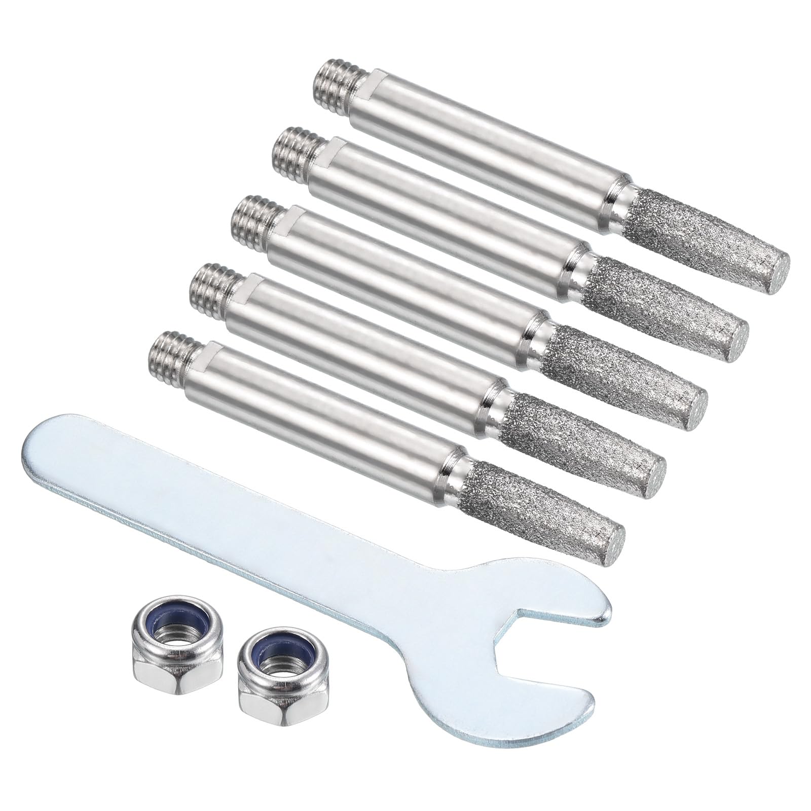 PATIKIL 3/16 Inch Diamond Chainsaw Sharpener, 5 Pack Sharpening Stone Polishing Grinding File Tool for Hand Crank Chainsaw, Silver