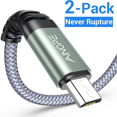 AINOPE Micro USB Cable Charger Android 2 Pack 6.6FT for Samsung Galaxy S7 Charging Cable, Phone Charger Cord Compatible with Samsung Galaxy S6,J7 Edge Kindle Note 5 Durable Nylon Material