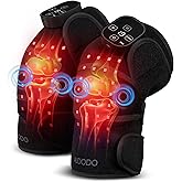 AUDODO Red Light Therapy Knee Brace with Massage, Cordless Knee Massager with Heat and Red Light Therapy, Infrared Red Light Wrap for Knee Joint, Heated Therapy Device, 660nm&850nm (Pair)