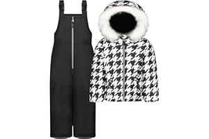 Jessica Simpson girls Two-piece Insulated Winter Snowsuit With Hooded Jacket and Ski Bib Overalls