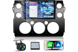NHOPEEW [4+64G] for Toyota FJ Cruiser 2006-2023 Upgrade Stereo - 9 inch IPS Touchscreen Android 13 Radio - Wireless Carplay and Android Auto, WiFi, GPS, Custom Homepage, AI DSP, SWC + AHD Backup Camera + Mic