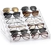 LoengMax Sunglasses Organizer - Clear Eyeglasses Display stand - Eyeglasses Storage - For Glasses Tabletop Holder Stand(7 Layer)