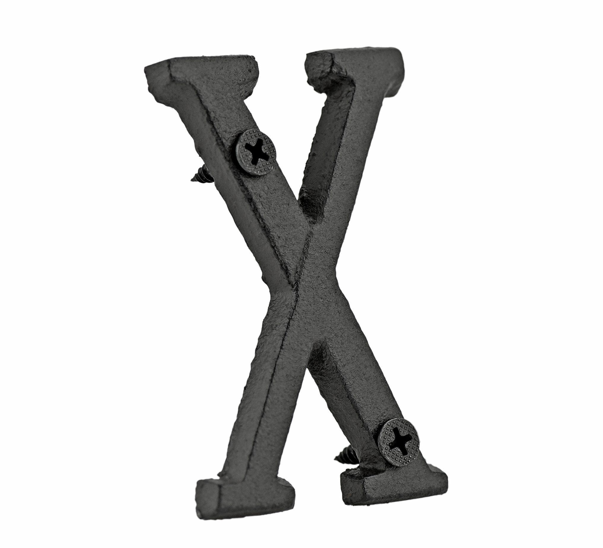 FiveSeasonStuff Vintage Decorative Cast Iron Letters with Mounting Screws (X)