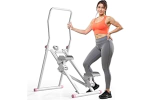 MOMODA Stair Stepper Resistance Adjustable Folding Vertical Climber Machine for Home Gym Full-Body Workout