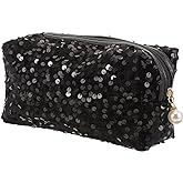 KESYOO 1pc Sequin Cosmetic Bag Sparkling Makeup Bag Toiletry for Women Small Cosmetic Organizer Organizer The Tote Makeup Hand Oxford Cloth Sequins Miss Set