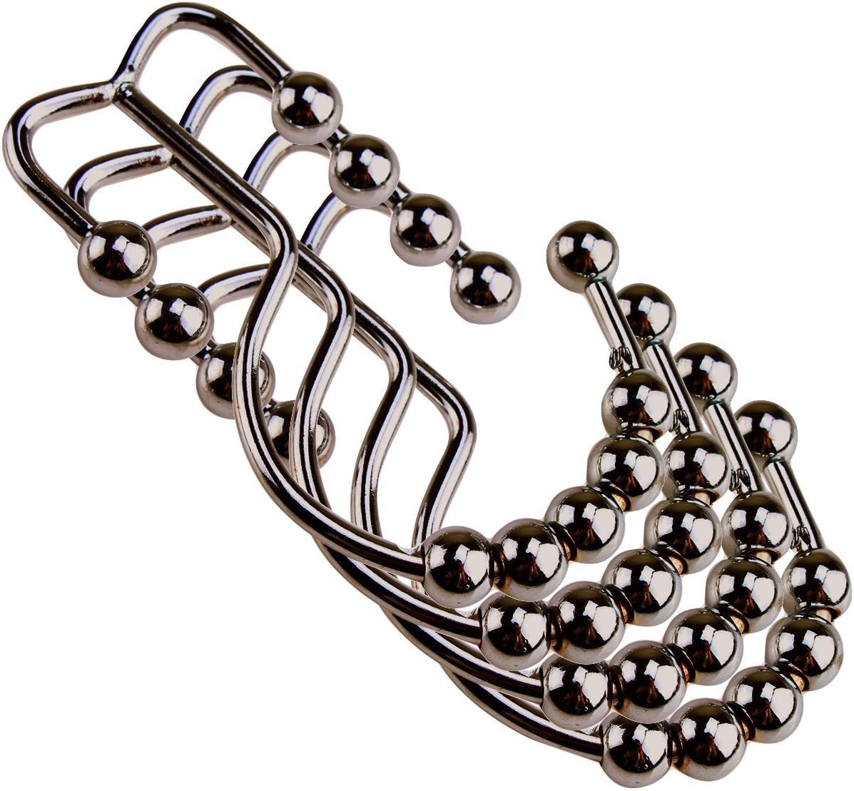 Utopia Bedding Shower Curtain Hooks Shower Rings Double Glide Roller - Polished Chrome - Set of 12 Rings (Bronze): Home & Kitchen