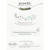 SoulKu Handcrafted Necklace, Inspirational Jewelry With Healing Crystal, Motivation Jewelry For Women, Mom & Sister Gifts, 2" Extender With Lobster Clasp, 16" Nylon Cord