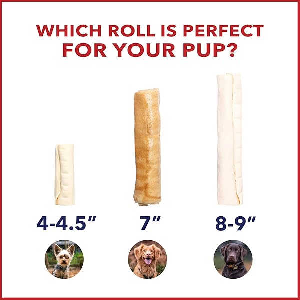 PET FACTORY AMERICAN BEEFHIDE 7″ ROLLS DOG CHEW TREATS – CHICKEN FLAVOR, 4 COUNT/1 PACK
