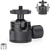 Mini Ball Head-INNOREL C19 Mount Tripod Head-CNC Metal Low Profile Ballhead 360&deg; Pan 90&deg; Tilt Tripods Mount with 3/8" to 1/4" Adapter Ballheads, Max Load 6.61 lb/3kg for Phone/DLSR Camera/Mini Holder