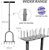 Walensee Lawn Aerator Spike Tool with 15 Iron Spikes, Manual Dethatching, 88cm view 2