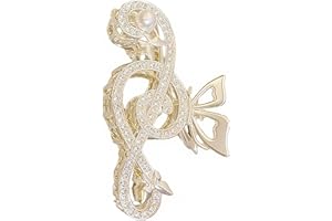 Fokmuaex 1pcs Sparkling Music Note Hair Clip - Jaw Claw Clip with Rhinestones & Pearls, Elegant Hair Accessory for Women, Cut