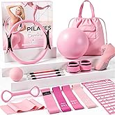 Pilates Equipment, Pilates Kit for Home Workouts, Home Pilates Essentials Kit for Women with Pilates Ring and Ball Set, Socks, ankle resistance bands with cuffs, Resistance Band and Massage ball...
