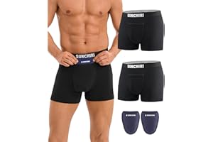 SUNCHIRI Vasectomy Underwear 2 Pack, Mens Boxer with 2 Custom Fit Ice Packs for Testicular Support & Scrotal Pain Relief
