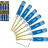 Craznick Hex Nut Screwdriver Set 2.0mm 2.5mm 3.0mm 3.5mm 4.0mm 4.5mm 5.0mm Hexagonal Head Nut Driver for Axial SCX24 Wheel Fixing 7PCS Screwdrivers for RC Models Car Boat Helicopter