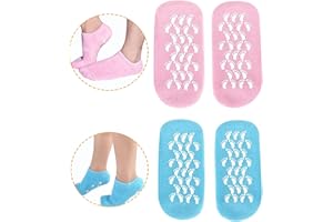 PNRSKTER Moisturizing Socks, Gel Socks Soft Moisturizing Gel Socks, Gel Spa Socks for Repairing and Softening Dry Cracked Feet Skins (Women Size(Blue & Pink))