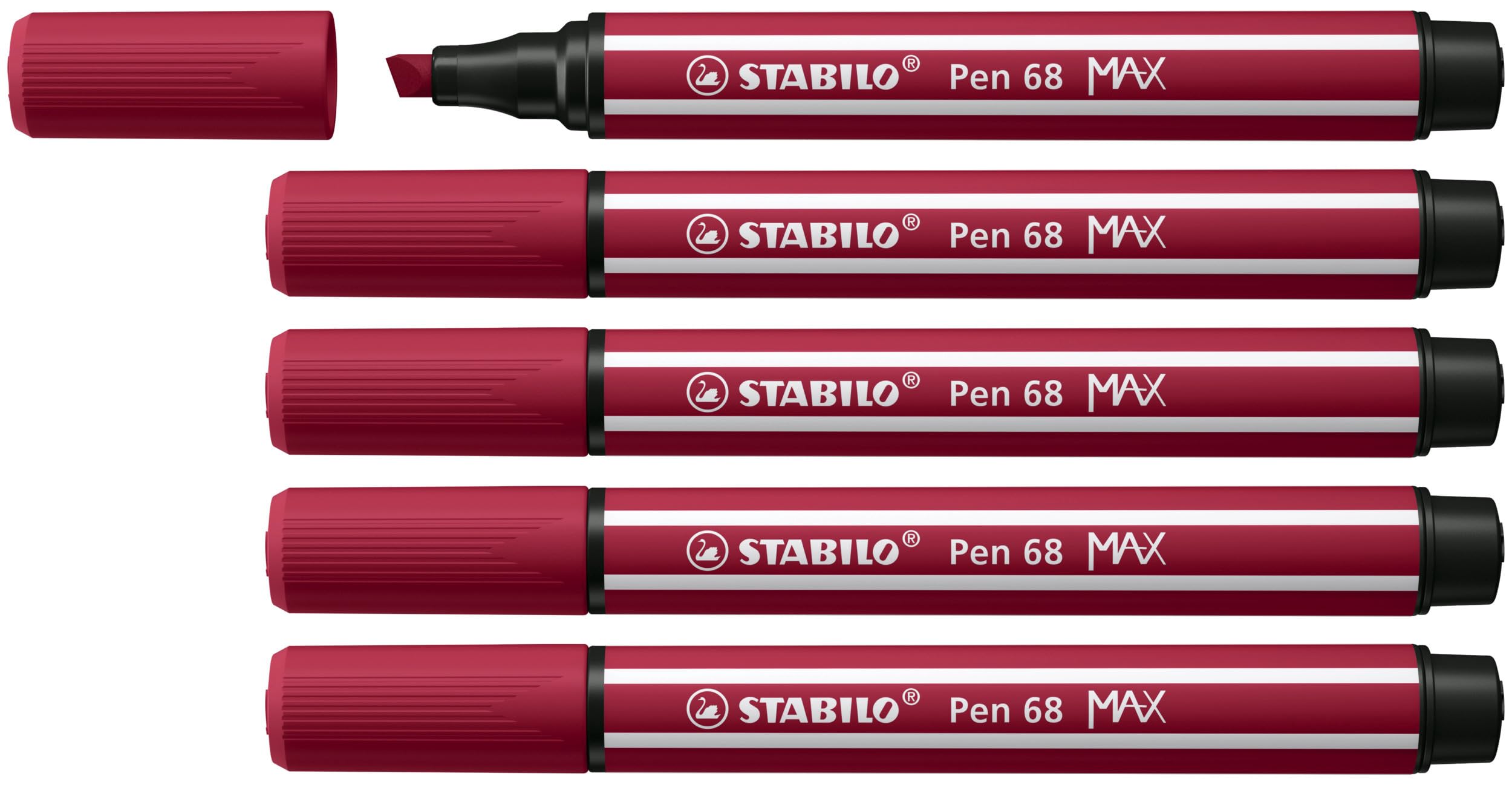 STABILO Pen 68 MAX - Premium Fibre-Tip Pen with Chisel Tip - ARTY - Pack of 5 - Purple — image 1
