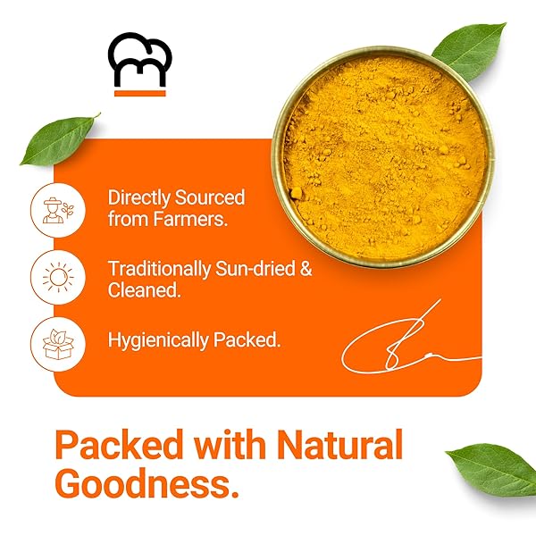 MYKOOK SPICES TURMERIC POWDER WITH CURCUMIN FROM INDIA – NATURAL GROUND TURMERIC POWDER, ESSENTIAL TURMERIC SPICE FOR COOKING, RICH IN FLAVOR AND COLOR – 10 OZ RESEALABLE BAG