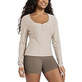 ODODOS Women's Long Sleeve Henley T-Shirt – Ultra Soft odSTRATUM Tech Tee, UPF 50+ Button V-Neck Top