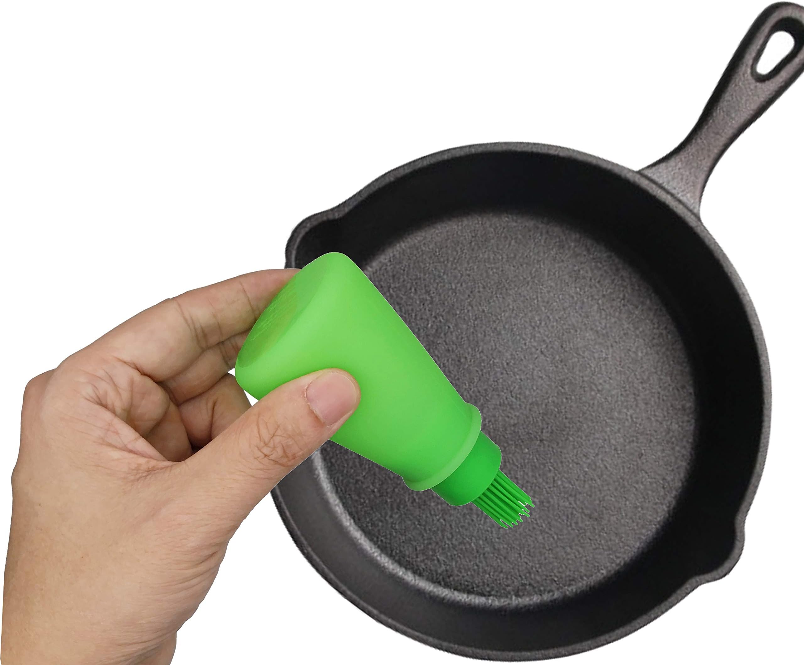 EIKS Silicone Oil Brush with Squeeze Bottle for Cooking Grilling Frying Baking Pancake BBQ Marinate Foods