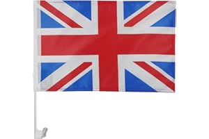 AZ FLAG - United Kingdom Car Flag 18'' x 12'' - UK - British - England Car flags 30 x 45cm - Banner 18x12 INCHES PLASTIC STIC