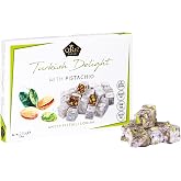 Cerez Pazari Turkish Delight Pistachio Candy, Gourmet Premium Vegan Sweets Small Gift Box, Luxury Traditional Confectionery Loukoumi, Soft Candy Dessert Glucose-Free Lokum, 7.4 oz.