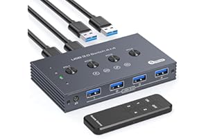 USB 3.0 Switch 4 Computers Share 4 USBA Devices 4 Port USB Switcher Selector for Mouse Keyboard Printer Scanne,USB3.0 Switch 