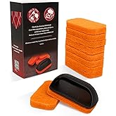 SHINESTAR 11-Piece Griddle Scouring Pad for Blackstone, Flat Top Grill Cleaner - 10 Grill Scrubber Pads and 1 Handle