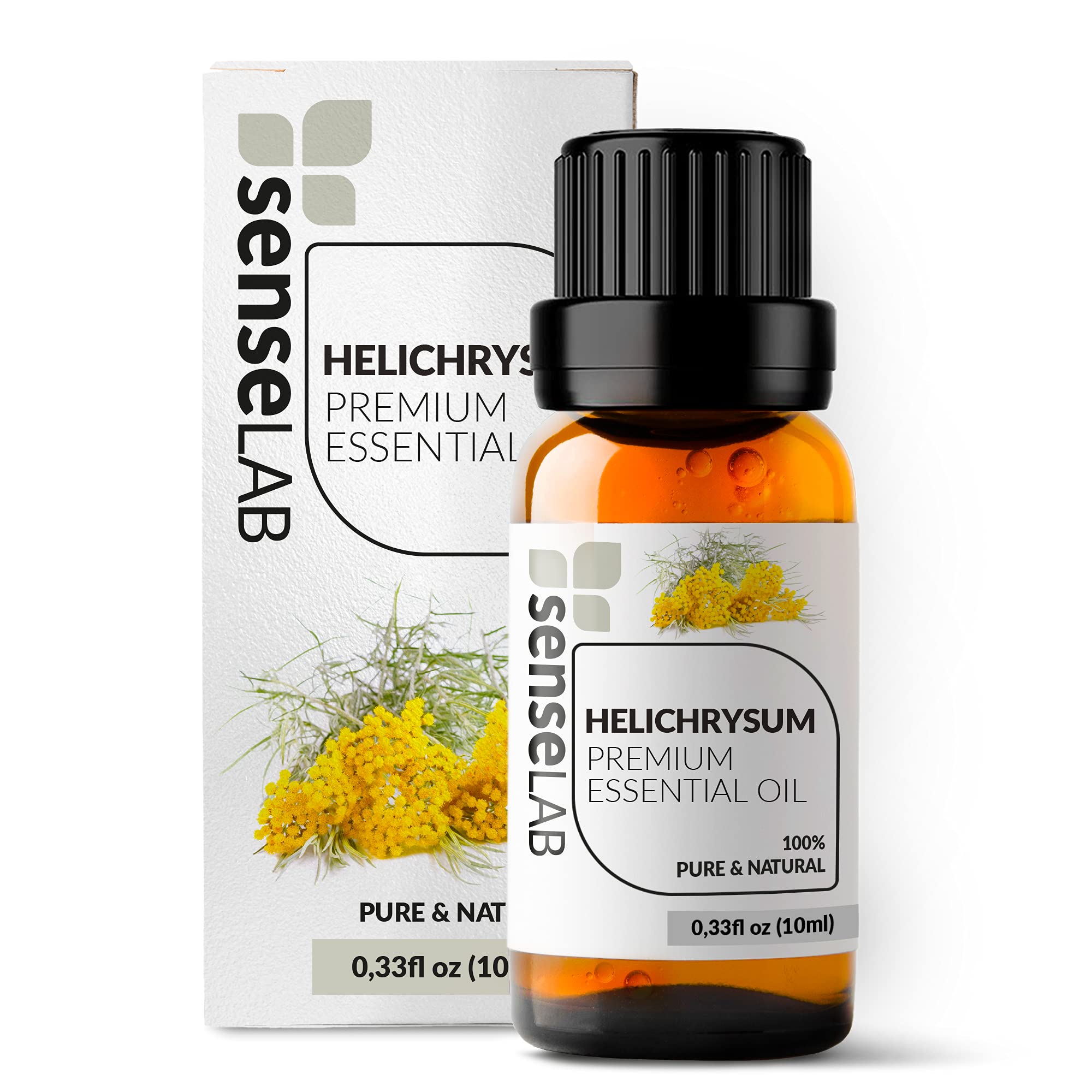 SenseLAB Helichrysum Essential Oil - 100% Pure Extract Helichrysum Oil Therapeutic Grade Essential Oils - for Diffuser, Humidifier - Skin Care Oil - Relaxing, Soothing Oil - Aromatherapy Oils (10 ml)