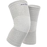 Wonder Care 2-Pack Bamboo Knee Compression Sleeve for Men and Women, Compression Knee Sleeve for Running, Volleyball, Gym Weightlifting Made from Bamboo Yarn, Perfect Knee Brace for Knee Pain and Enhanced Comfort - 1 Pair