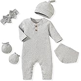 Aalizzwell Newborn Baby Ribbed Romper