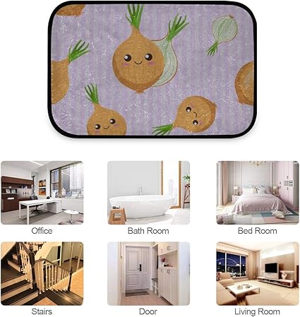 Alfombra de piso Alfombra de dibujos animados Sonriendo Cebolla