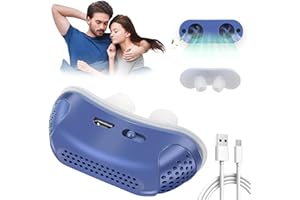 TEASBANK Anti Snoring Devices, Effective Snoring Prevention, Twin Turbine Electric Adjustable and Breathable, Adjustable Wind Speed, Snoring Solution for Men and Women, Suitable for All Nose Shapes Blue 1