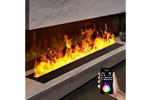 Water Vapor Fireplace with Real Water- Flame Vapour, Multiple Flame Colors and 5 Levels Flame Adjustment, Led Indoor Embedded