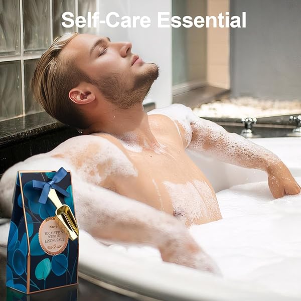 IHAVE EPSOM SALT FOR BATH SOAK, PORTABLE BATH SALTS – IDEAL GIFTS FOR HIM, PERFECT FOR ANNIVERSARIES AND BIRTHDAY GIFTS FOR MEN, DAD, HUSBAND, BOYFRIEND, BROTHER, BEST FRIENDS, EMBRACING EUCALYPTUS
