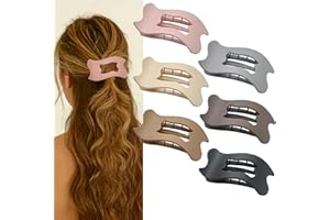 6 Pack Flat Claw Clips for Women,Matte Lay Flat Hair Clips for Thick & Thin Hair No-Slip Strong Hold Duckbill Hair Barrettes 