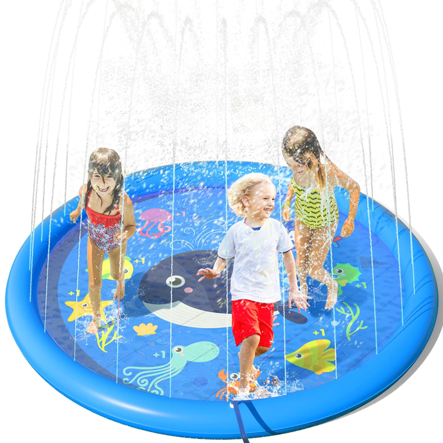 Peradix Sprinklers Pad For Kids | Splash Pad 67" Water Play Mat for Garden | Outdoor | Beach Water Spray Toys Games | Swimming Bating Pool for Summer