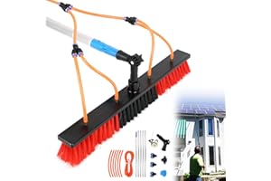 Copgge 32.8ft Long Solar Panel Cleaning Brush Telescopic Water Fed Pole Hose Spray Washer Outdoor Tall Window Washing Cleaner
