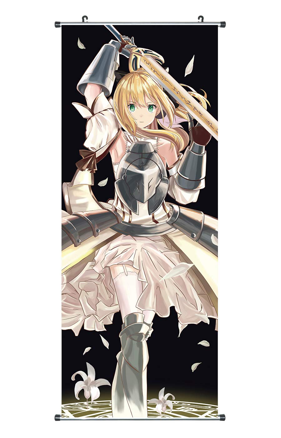 CoolChange Big Fate Stay Night Scroll Poster / Kakemono made of fabric, 100x40cm, Theme: Saber Lily