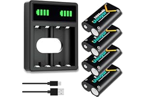 Uwayor Rechargeable Battery for Xbox Controller, 2800mAh Battery Pack for Series X/S/One X/S/Elite/One Elite Controller with Dual Charging Station (4 Battery)