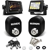 NUOVEPE Oval Aluminum Fish Finder Lock, 2 Pack, Black | Anti-theft fishing graph and marine GPS security hardware for gimbal mounts; compatible with Garmin, Lowrance and Humminbird.