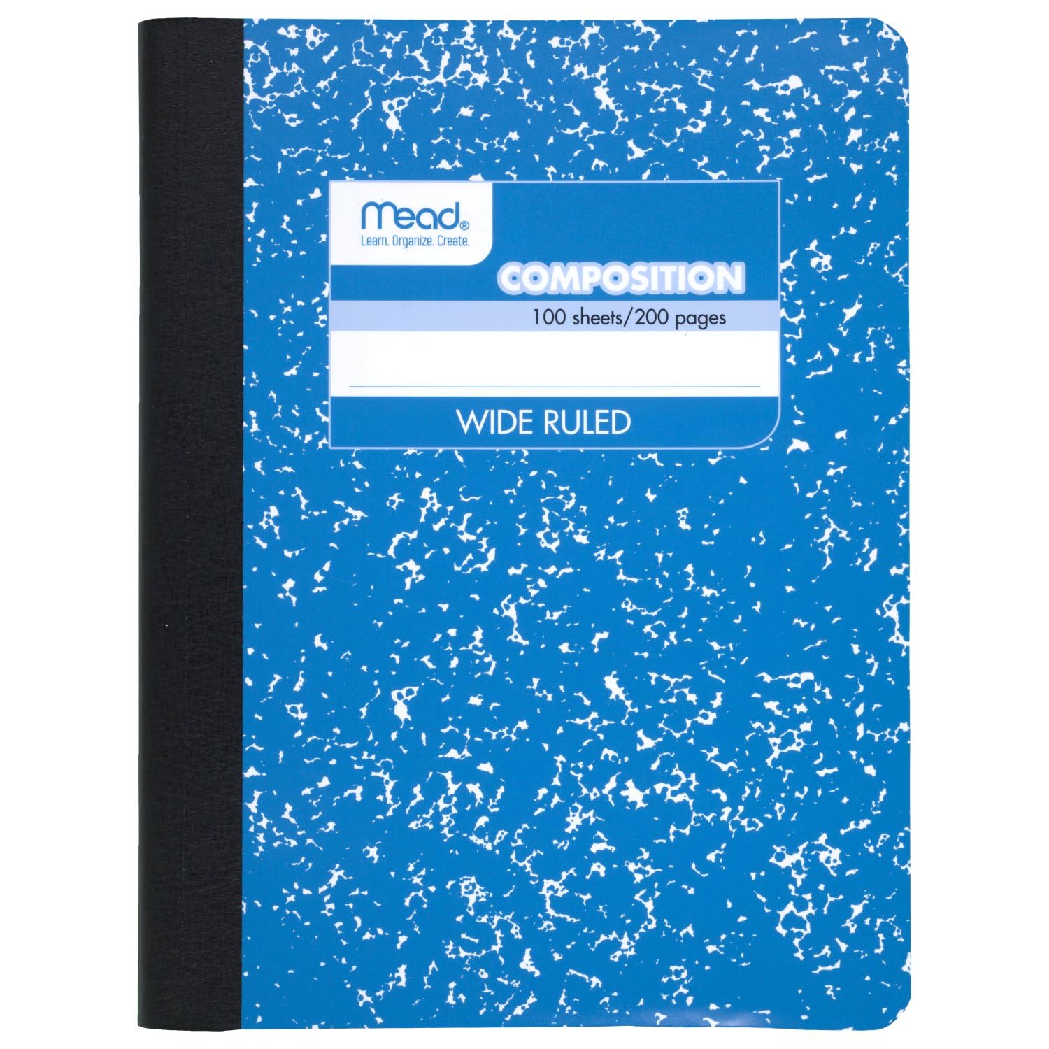 Mead Composition Notebook, Comp Book, Wide Ruled Paper, 100 Sheets, 9-3/4" x 7-1/2", Fashion, Assorted Colors, Color Selected May Vary, 1 Book (9918)