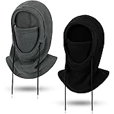 Qlauca Balacalva Winter Ski Face Mask for Men Women Warm Polar Fleece Hood Neck Face Scarf for Cold Weather