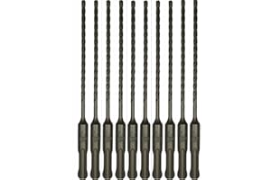 10-Pack SDS Plus 5/32" x 6" Rotary Hammer Drill Bits, Carbide Tipped for Brick, Stone and Concrete (Value Pack)