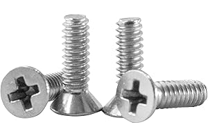 AUXBC 100 PCS #4-40 x 3/8" Countersunk Flat Head Machine Screws, Phillips Drive, 304 Stainless Steel, Full Thread, Coarse Thread