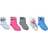 Disney Stitch Socks for Girls, Lilo & Stitch 5 Pack Crew Sock Set for Kids, Toddler and Little Kids Shoe Sizes
